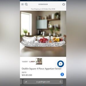 6 Sets of Dublin Square 4 Piece Appetizer Server